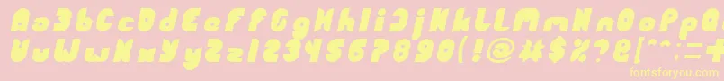 FUNNY SPORT Italic Font – Yellow Fonts on Pink Background