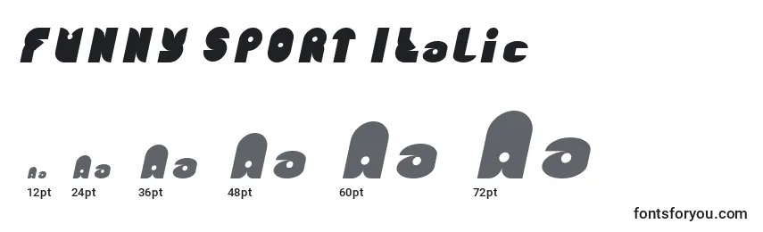 Размеры шрифта FUNNY SPORT Italic