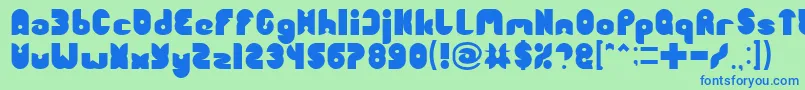 Шрифт FUNNY SPORT Light – синие шрифты на зелёном фоне
