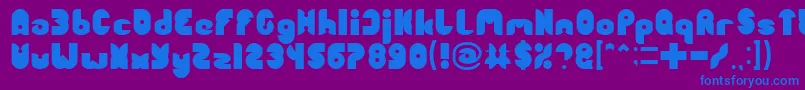 FUNNY SPORT Light-Schriftart – Blaue Schriften auf violettem Hintergrund