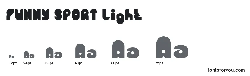 Размеры шрифта FUNNY SPORT Light