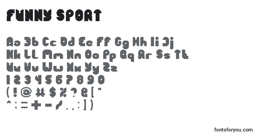 Шрифт FUNNY SPORT – алфавит, цифры, специальные символы
