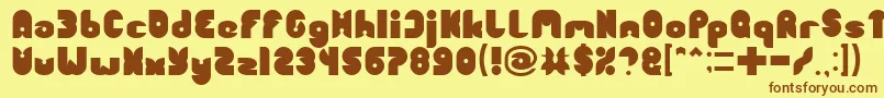 Подробнее о шрифте FUNNY SPORT Шрифт FUNNY SPORT – коричневые шрифты на жёлтом фоне