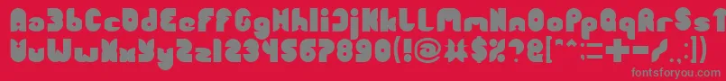 フォントFUNNY SPORT – 赤い背景に灰色の文字