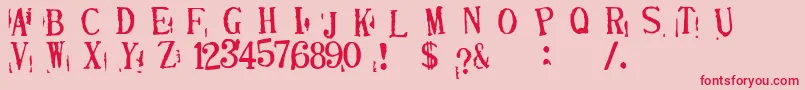 Depress2 Font – Red Fonts on Pink Background