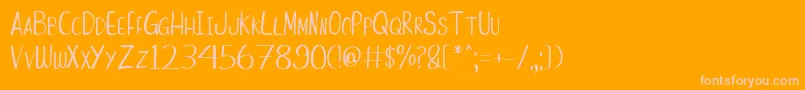 FunnyDuck-Schriftart – Rosa Schriften auf orangefarbenem Hintergrund