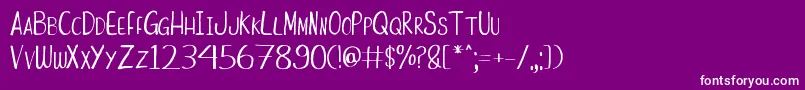 FunnyDuck Font – White Fonts on Purple Background