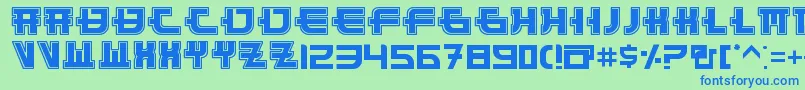 FunnySamuraiOutline Font – Blue Fonts on Green Background