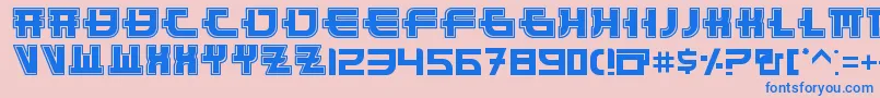 FunnySamuraiOutline Font – Blue Fonts on Pink Background