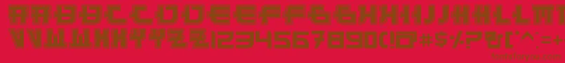 フォントFunnySamuraiOutline – 赤い背景に茶色の文字