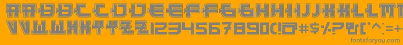 FunnySamuraiOutline Font – Gray Fonts on Orange Background