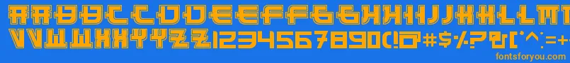 FunnySamuraiOutline Font – Orange Fonts on Blue Background