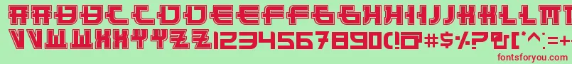 FunnySamuraiOutline Font – Red Fonts on Green Background
