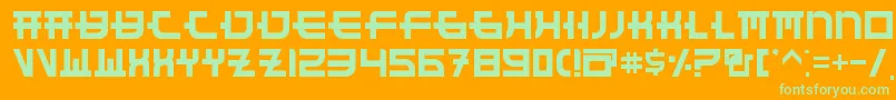 FunnySamuraiRegular Font – Green Fonts on Orange Background