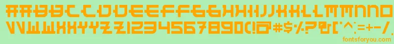 FunnySamuraiRegular Font – Orange Fonts on Green Background