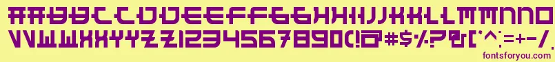 FunnySamuraiRegular Font – Purple Fonts on Yellow Background