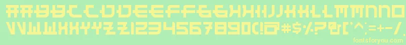 FunnySamuraiRegular Font – Yellow Fonts on Green Background