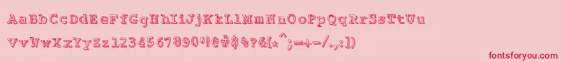 Funplay-Schriftart – Rote Schriften auf rosa Hintergrund