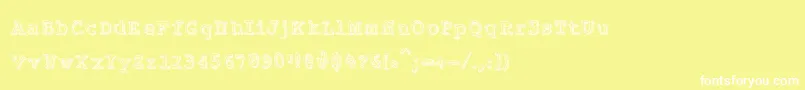 Funplay-Schriftart – Weiße Schriften auf gelbem Hintergrund