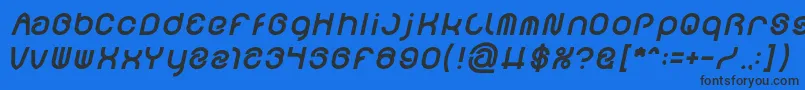FUNRECORD Bold Italic Font – Black Fonts on Blue Background