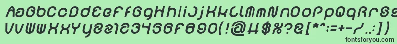 Fonte FUNRECORD Bold Italic – fontes pretas em um fundo verde