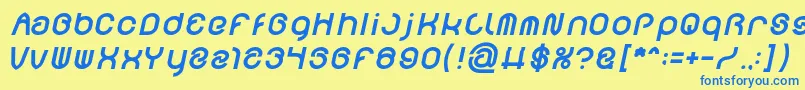 FUNRECORD Bold Italic Font – Blue Fonts on Yellow Background