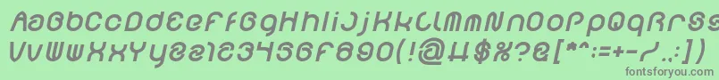 Fonte FUNRECORD Bold Italic – fontes cinzas em um fundo verde