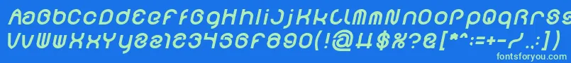 FUNRECORD Bold Italic Font – Green Fonts on Blue Background