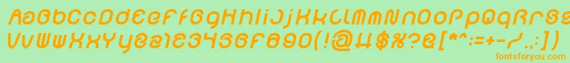 FUNRECORD Bold Italic Font – Orange Fonts on Green Background