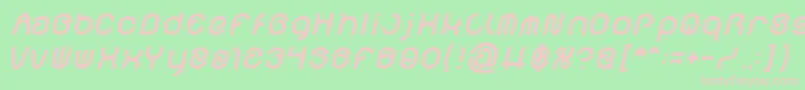 Fonte FUNRECORD Bold Italic – fontes rosa em um fundo verde