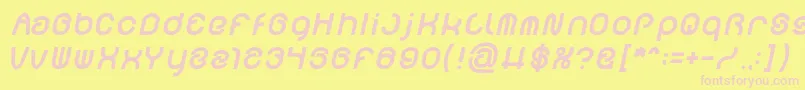 FUNRECORD Bold Italic Font – Pink Fonts on Yellow Background