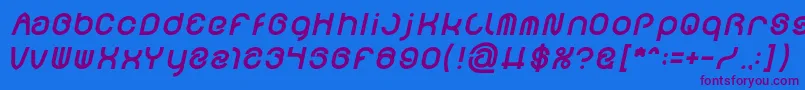 FUNRECORD Bold Italic Font – Purple Fonts on Blue Background