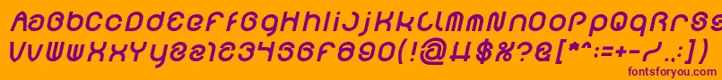 FUNRECORD Bold Italic Font – Purple Fonts on Orange Background