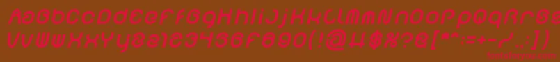Czcionka FUNRECORD Bold Italic – czerwone czcionki na brązowym tle