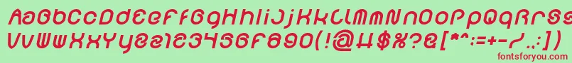 フォントFUNRECORD Bold Italic – 赤い文字の緑の背景