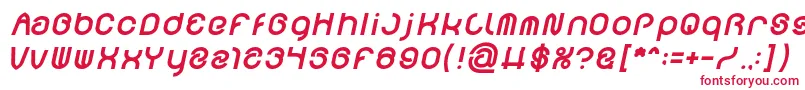 Czcionka FUNRECORD Bold Italic – czerwone czcionki na białym tle