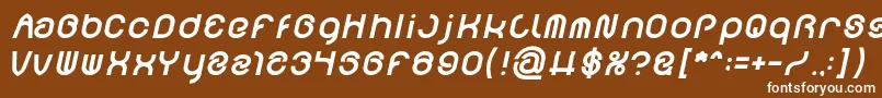 FUNRECORD Bold Italic-fontti – valkoiset fontit ruskealla taustalla