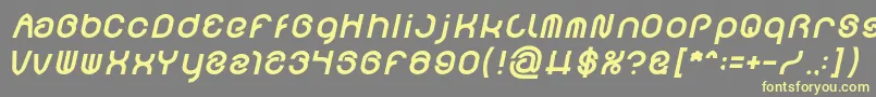 Więcej informacji o czcionce FUNRECORD Bold Italic Czcionka FUNRECORD Bold Italic – żółte czcionki na szarym tle