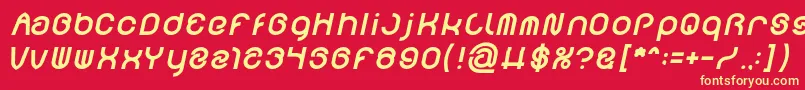 Fonte FUNRECORD Bold Italic – fontes amarelas em um fundo vermelho