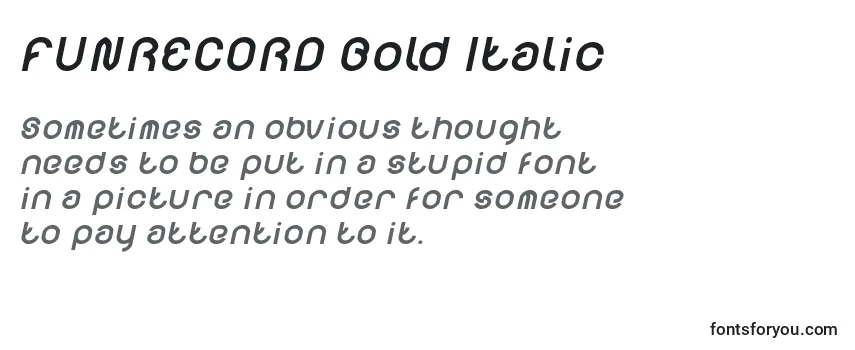 Review of the FUNRECORD Bold Italic Font
