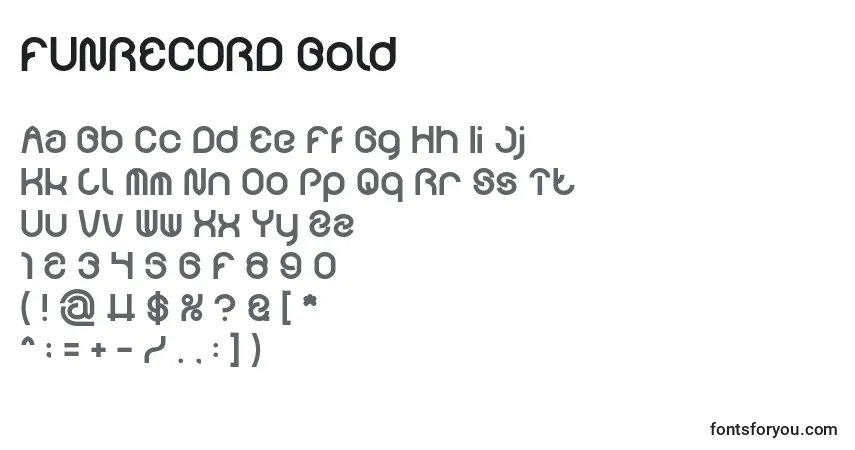 A fonte FUNRECORD Bold – alfabeto, números, caracteres especiais