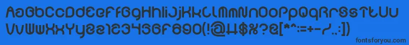 フォントFUNRECORD Bold – 黒い文字の青い背景