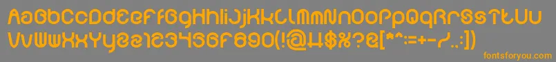 フォントFUNRECORD Bold – オレンジの文字は灰色の背景にあります。