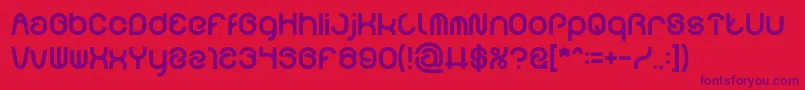 フォントFUNRECORD Bold – 赤い背景に紫のフォント