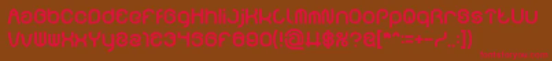 フォントFUNRECORD Bold – 赤い文字が茶色の背景にあります。