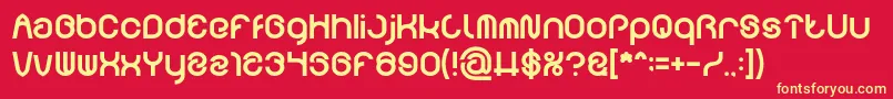 フォントFUNRECORD Bold – 黄色の文字、赤い背景