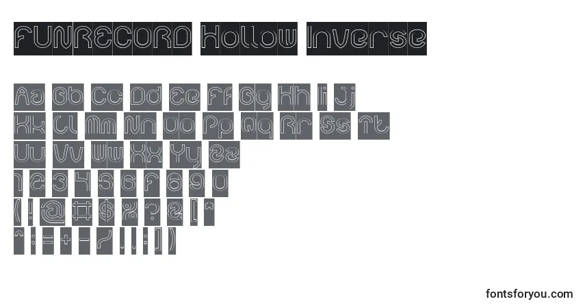 FUNRECORD Hollow Inverse-fontti – aakkoset, numerot, erikoismerkit