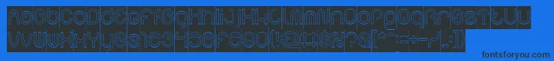 Шрифт FUNRECORD Hollow Inverse – чёрные шрифты на синем фоне