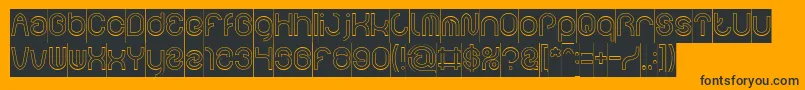 FUNRECORD Hollow Inverse-Schriftart – Schwarze Schriften auf orangefarbenem Hintergrund