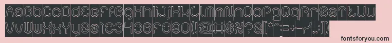 FUNRECORD Hollow Inverse-Schriftart – Schwarze Schriften auf rosa Hintergrund
